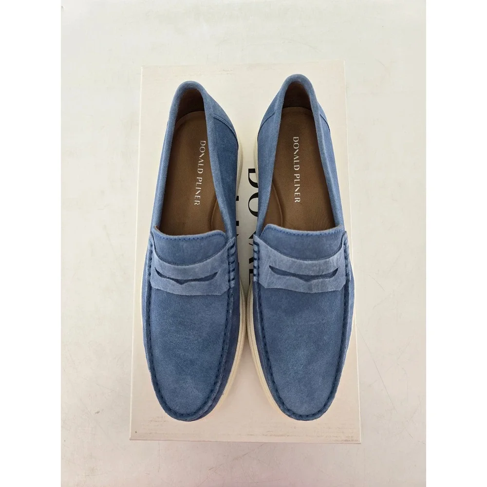 Donald Pliner Clive02 Loafers Mens 7.5 Denim Blue Suede Slip On - Excellent